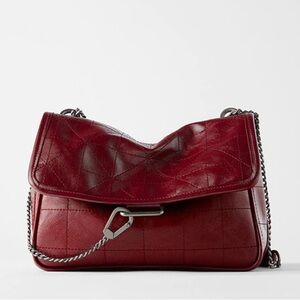 Zara Rocker Burgundy crossbody Shoulder Bag